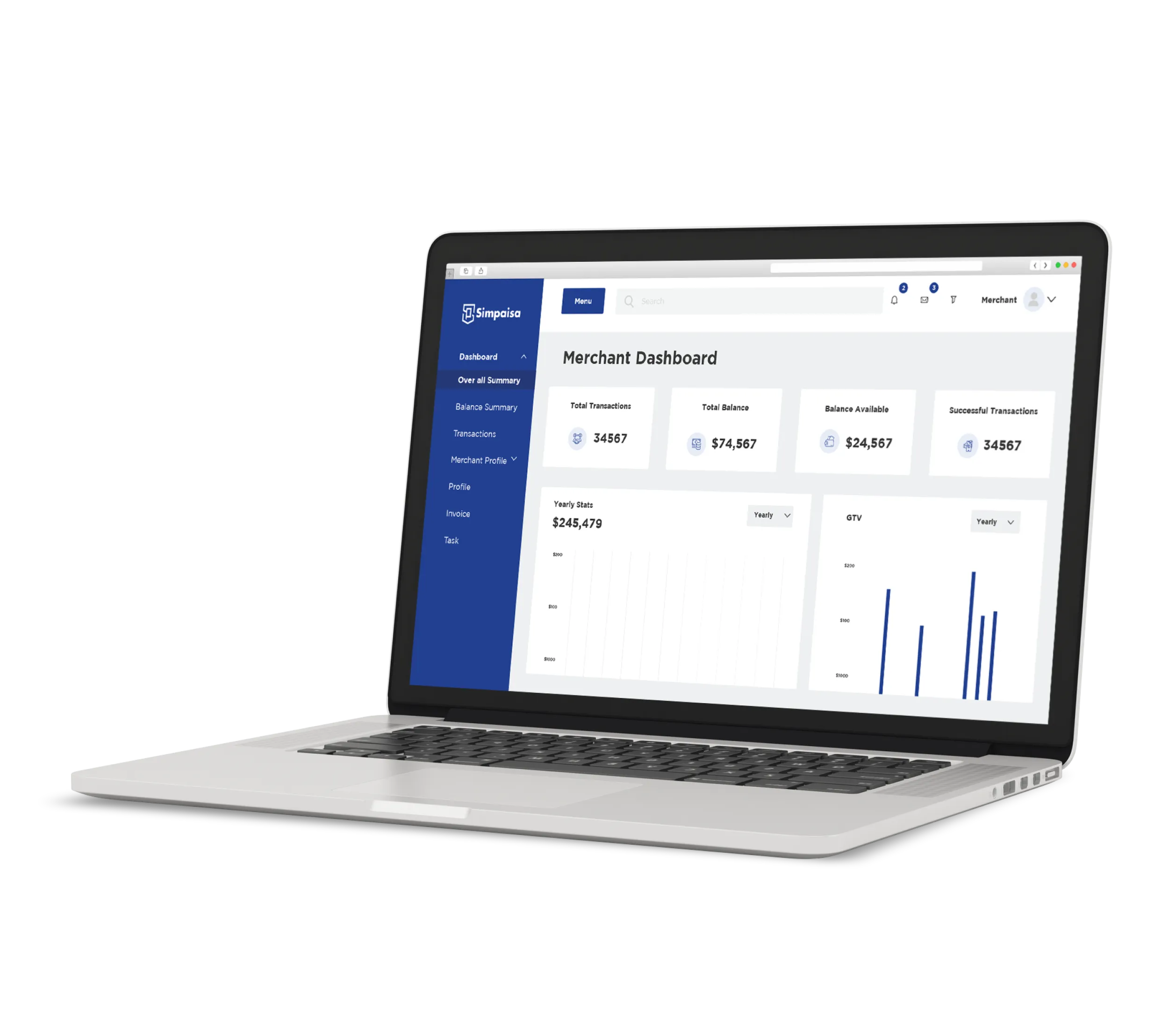 Coverage transaction dashboard showing local transaction control
